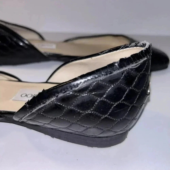 Jimmy Choo Black Leather Flats Size 40 - Picture 10 of 16